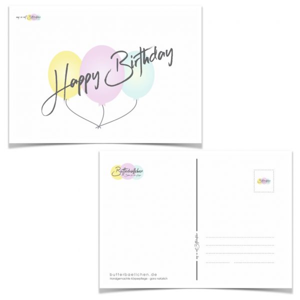 Butterbaellchen Karte Happy Birthday