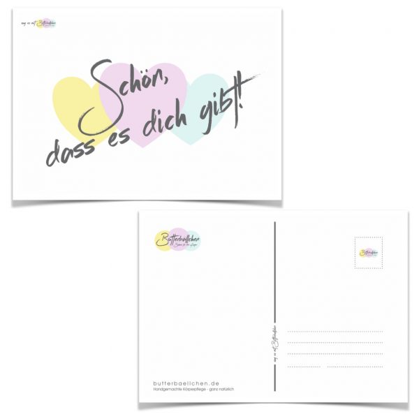 Butterbaellchen Karte Schön dass es dich gibt